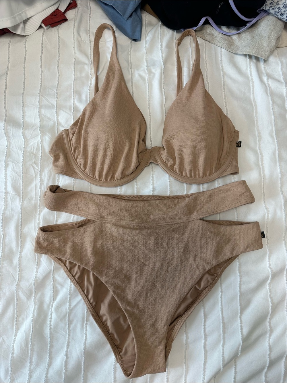La Vie En Rose Taupe Cutout Underwire Bikini Set